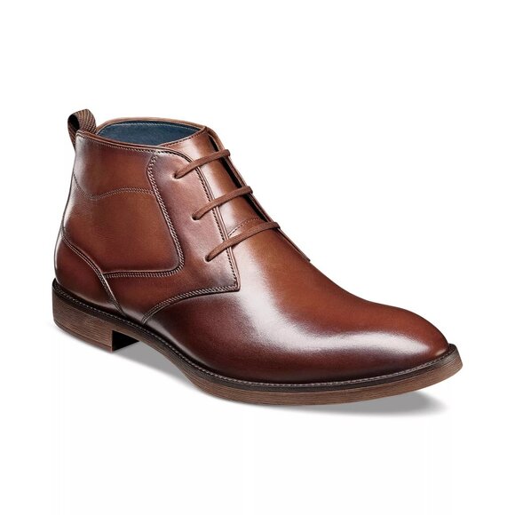 Stacy Adams Mens Kyron Lace Up Chukka Boots Cognac Smooth Size 11M Defected - Picture 1 of 5